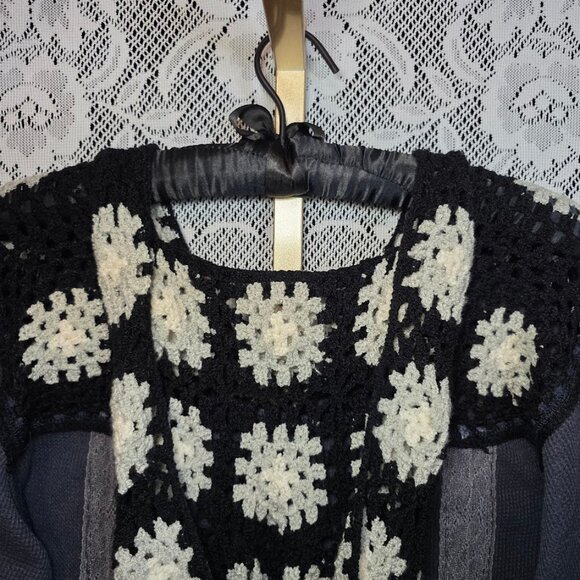 POL Granny Square V-Neck BOHO Hoodie L - Picture 10 of 13